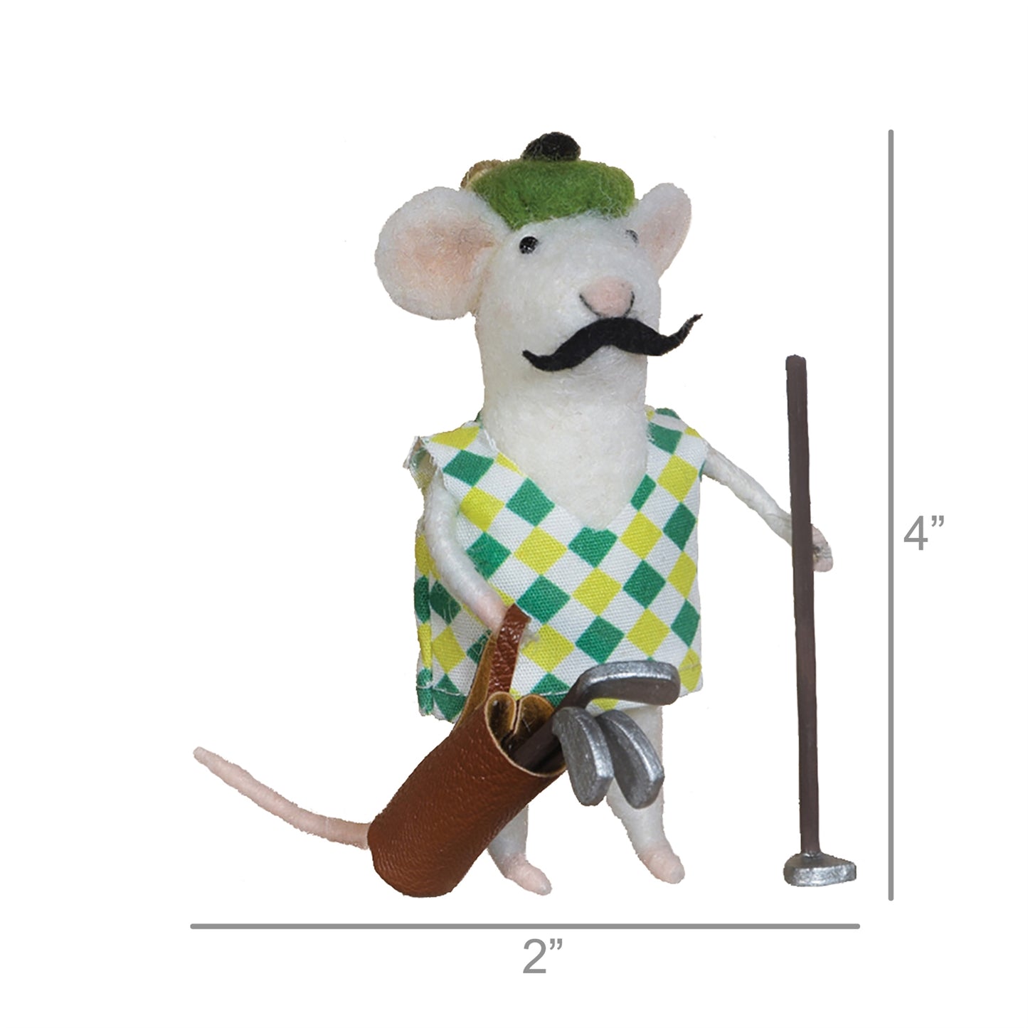 Golfer Mouse Ornament