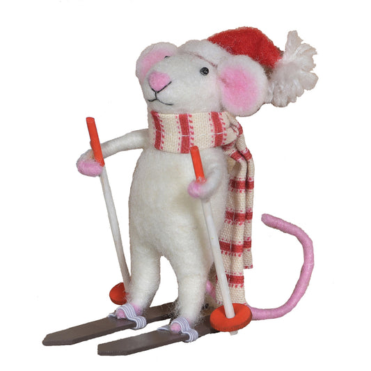 Skier Mouse Ornament