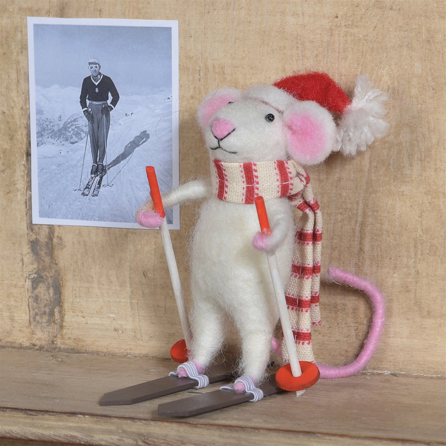 Skier Mouse Ornament