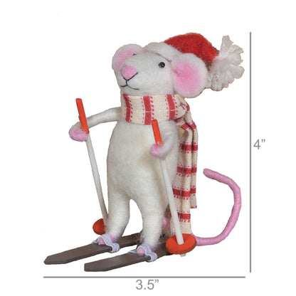 Skier Mouse Ornament