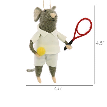 Tennis Player Mouse Ornament