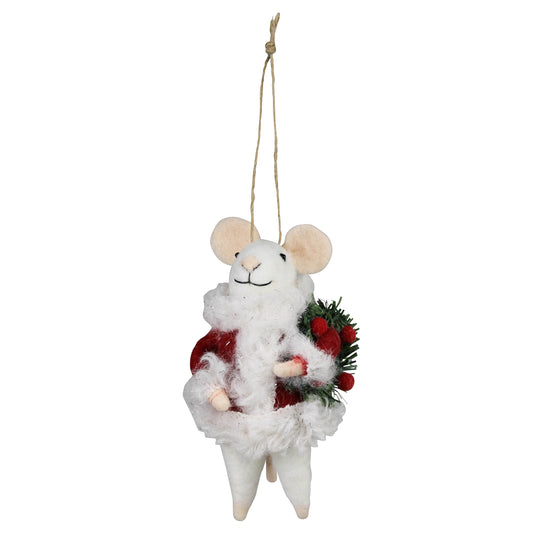 Green Wreath Mouse Ornament