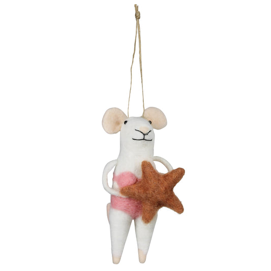 Starfish Mouse Ornament - Orange