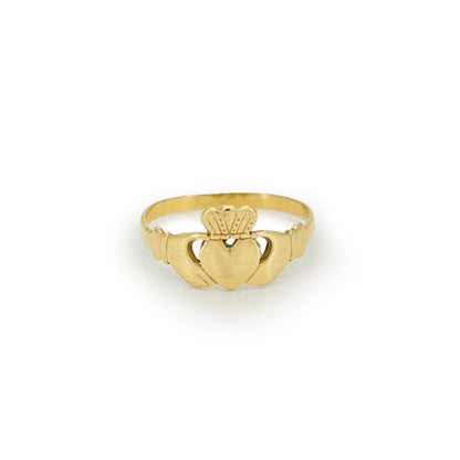 Vintage 9ct Yellow Gold Claddagh Ring - Sz. 6.75