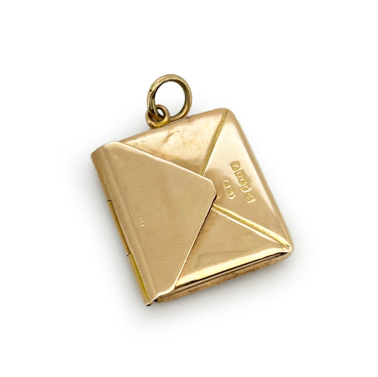 Antique Edwardian 9ct Yellow Gold Letter Envelope Charm