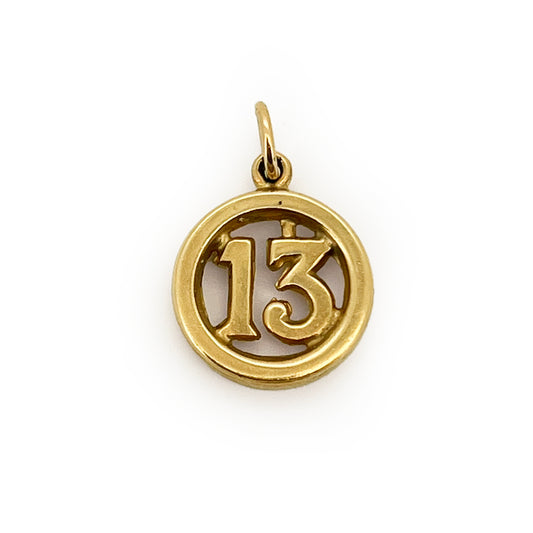 Vintage "13" 9ct Yellow Gold Charm
