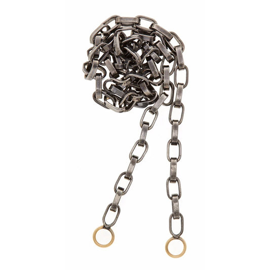 Biker Chain with Yellow Gold Loops - 16''