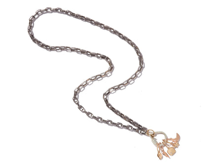 Biker Chain with Yellow Gold Loops - 16''
