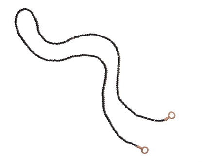 Black Spinel Itty Bitty Strand with Yellow Gold Loops - 16''