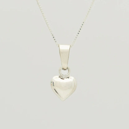 Bold Heart Pendant Necklace - Sterling Silver
