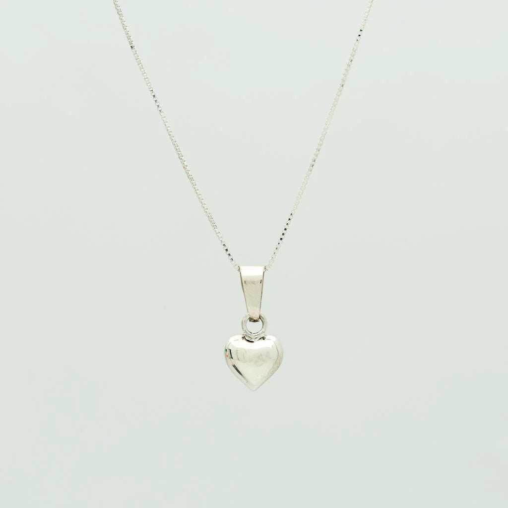 Bold Heart Pendant Necklace - Sterling Silver