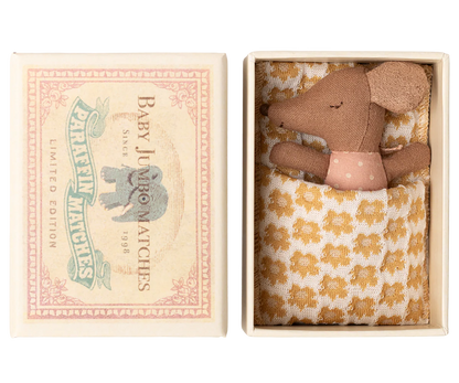 Pre-Order: Mid September - Sleepy Wakey Baby Mouse in Matchbox - Rose