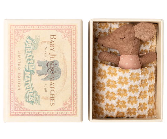Pre-Order: Mid September - Sleepy Wakey Baby Mouse in Matchbox - Rose