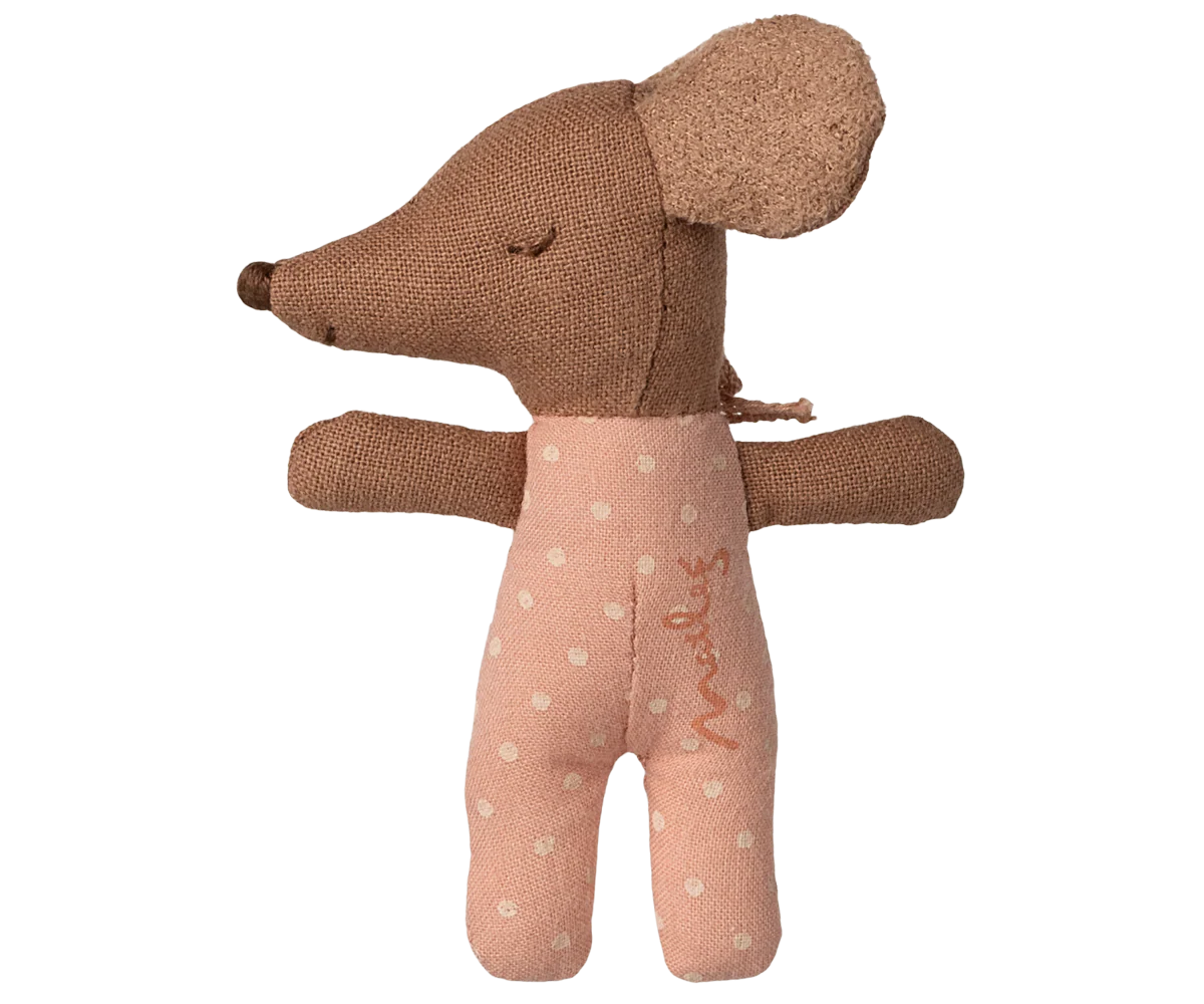 Pre-Order: Mid September - Sleepy Wakey Baby Mouse in Matchbox - Rose