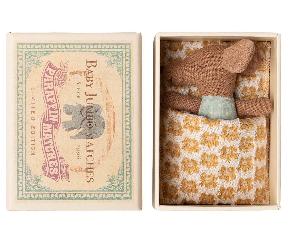Pre-Order: Mid September - Sleepy Wakey Baby Mouse in Matchbox - Blue