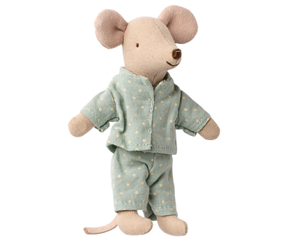 Pre-Order: Mid November - Little Brother Mouse in Matchbox - Blue with Dots