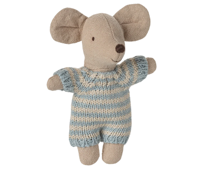 Pre-Order: Mid September - Baby Mouse in Carry Cot - Blue