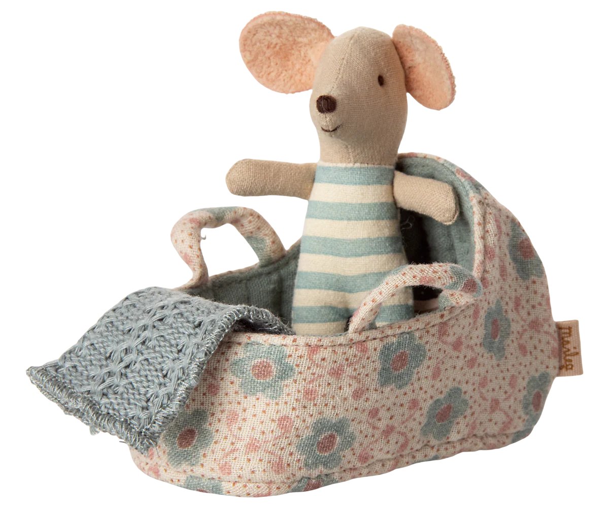 Pre-Order: Late November - Carry Cot for Baby Mouse - Blue