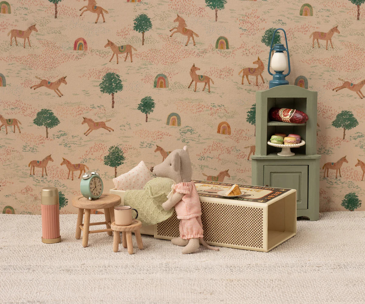 Pre-Order: Mid November - Little Sister Mouse in Matchbox - Pink Checkered