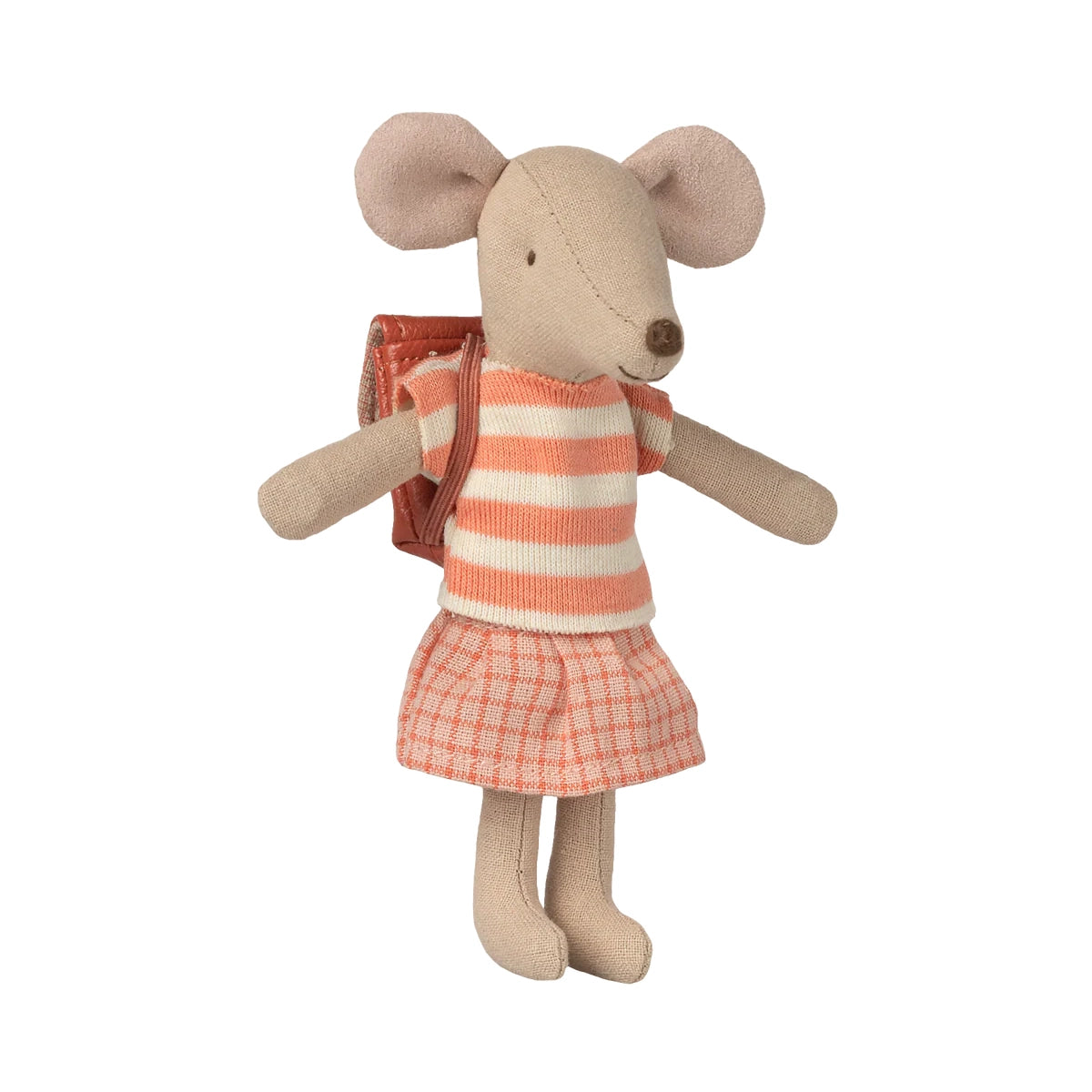 Big Sister Tricycle Mouse Clothes and Bag - Coral