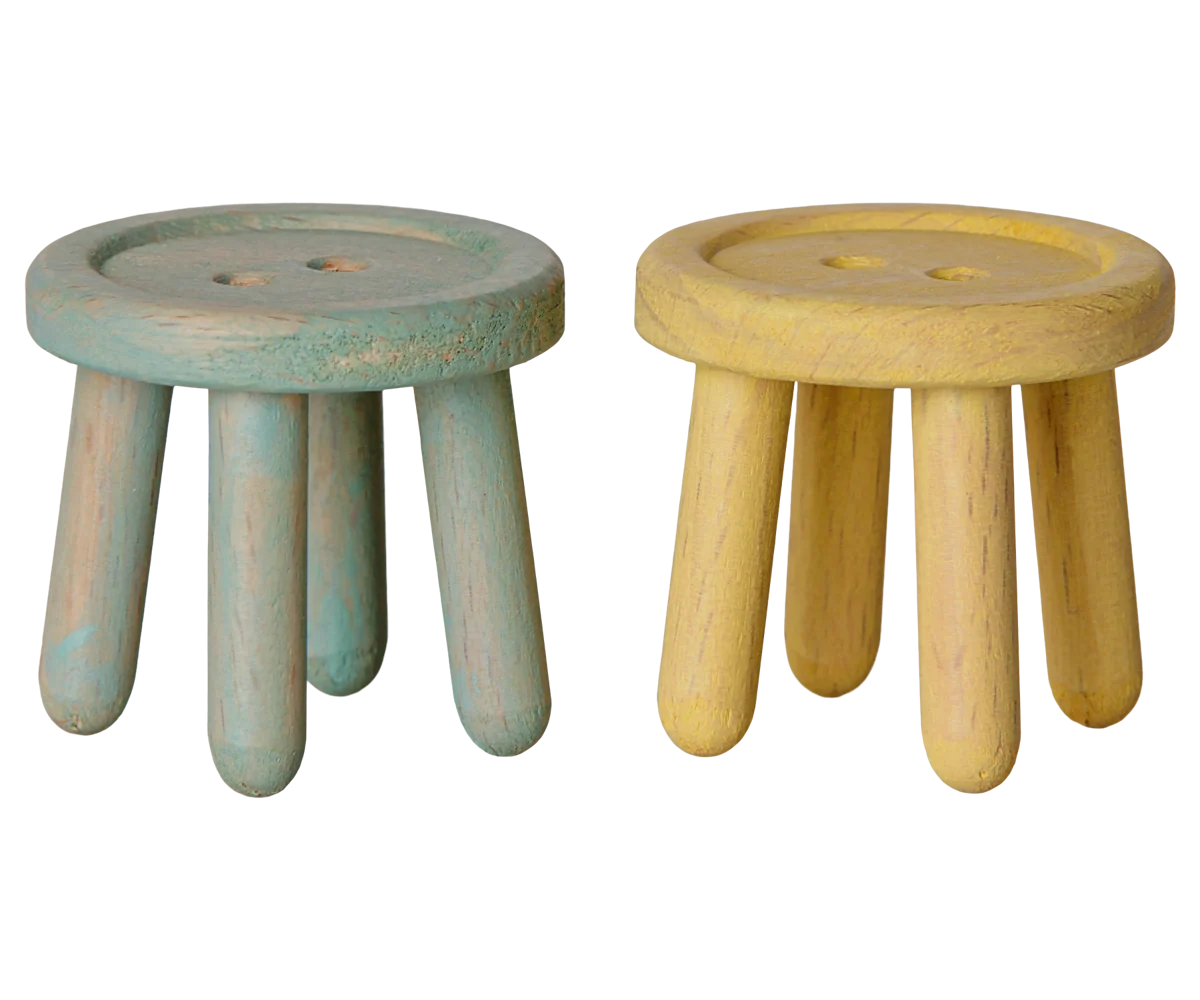 Mouse Stool Set - Mint + Light Yellow