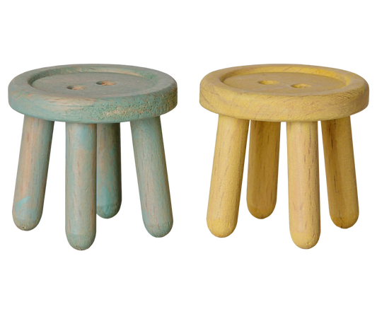 Mouse Stool Set - Mint + Light Yellow