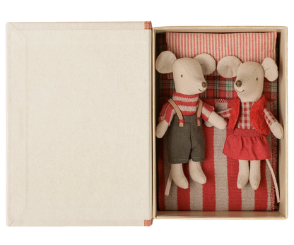 Christmas Little Brother + Sister Twin Mice in Book