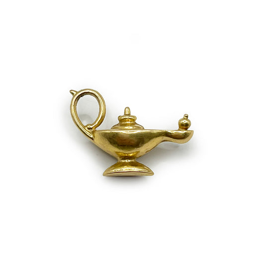 Estate Magic Lamp 9k Yellow Gold Charm