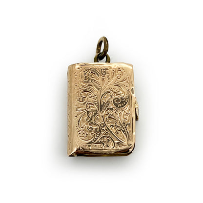 Antique Victorian 9ct Yellow Gold Book Locket Charm