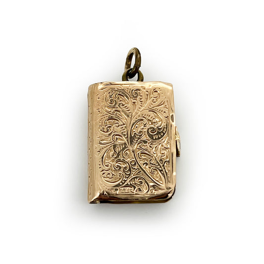 Antique Victorian 9ct Yellow Gold Book Locket Charm