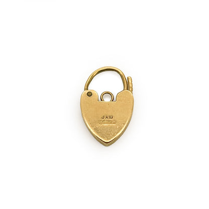 Vintage Small 9ct Yellow Gold Heart Lock Charm