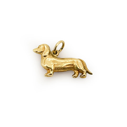 Vintage 9ct Yellow Gold Wiener Dog / Dachshund Charm