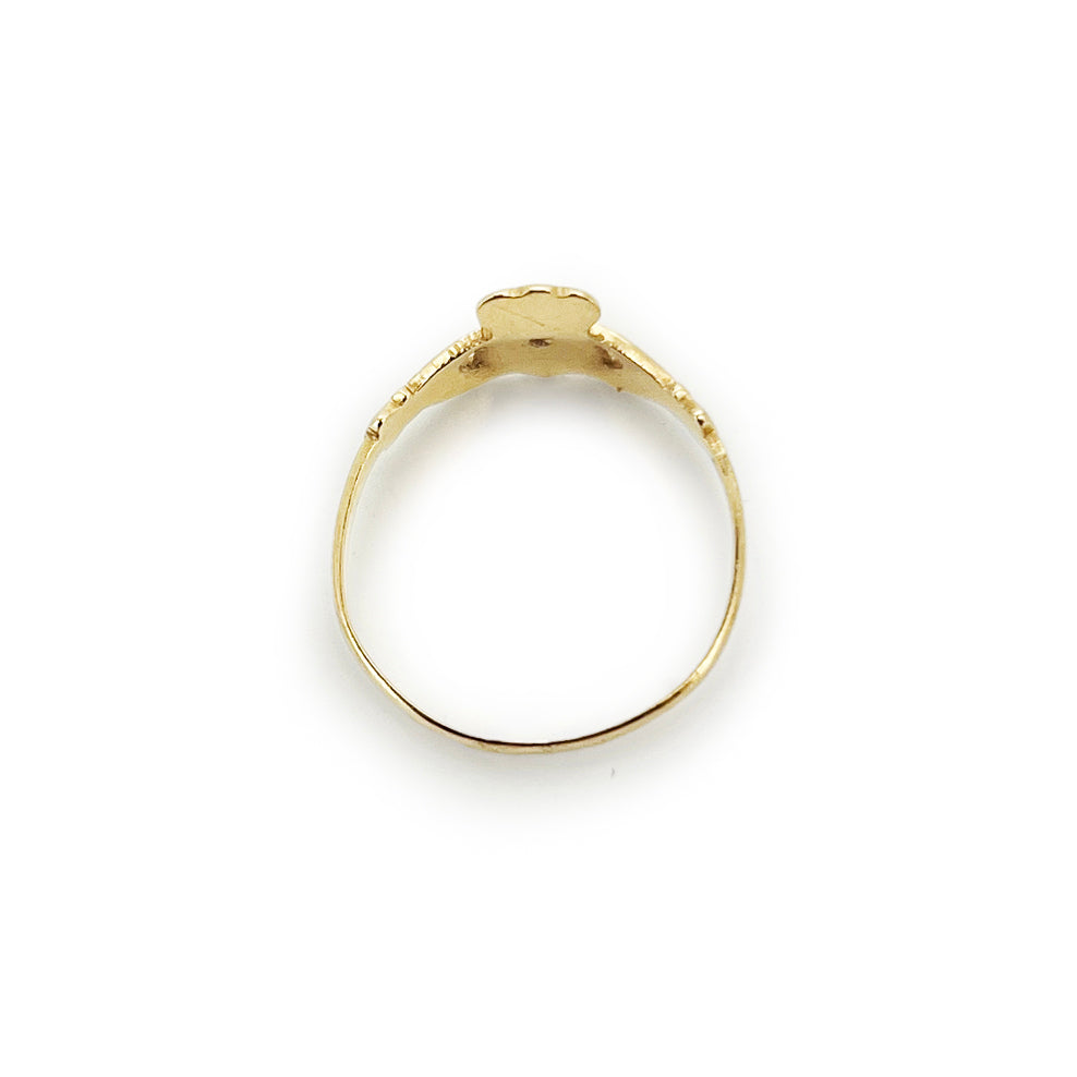 Vintage 9ct Yellow Gold Claddagh Ring - Sz. 6.75