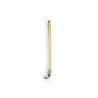 Antique Art Deco 15ct Yellow Gold Golf Club Pin