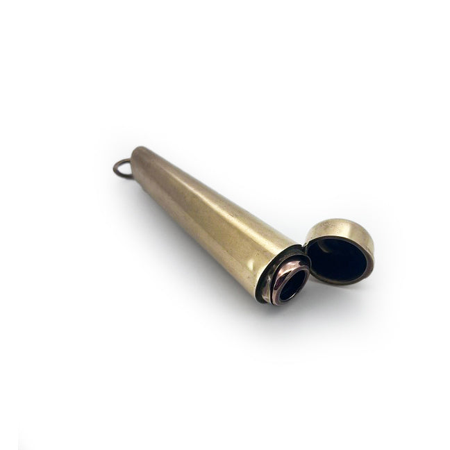 Antique Victorian Amber + 9ct Gold Cigarette Holder & Case Pendant