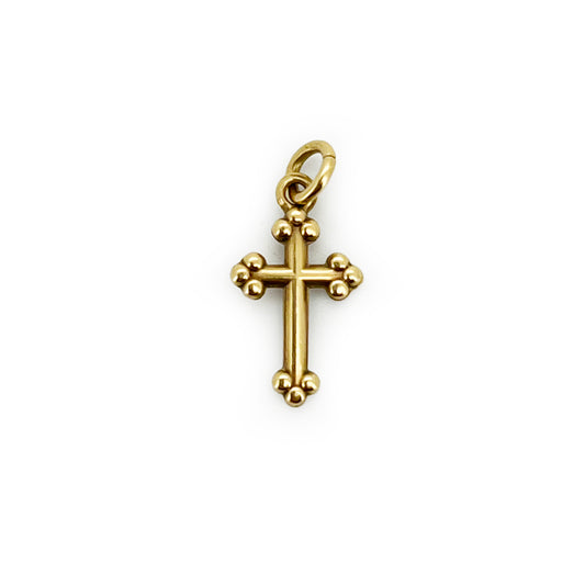 Vintage 9ct Yellow Gold Tiny Cross Charm