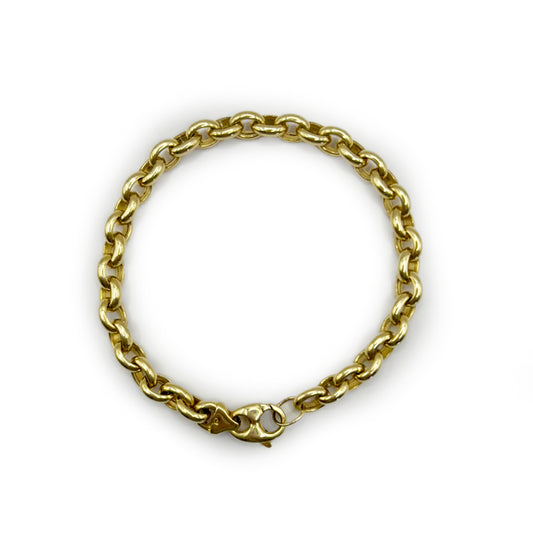 Estate Oval Rolo 14k Yellow Gold Bracelet/Anklet - 10.25"L