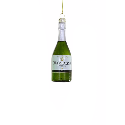 BUBBLY ORNAMENT - DARK GREEN + WHITE LABEL