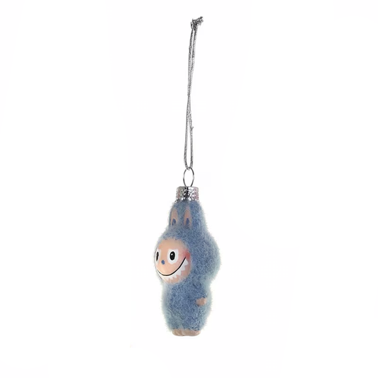 FUZZY MONSTER ORNAMENT - BLUE