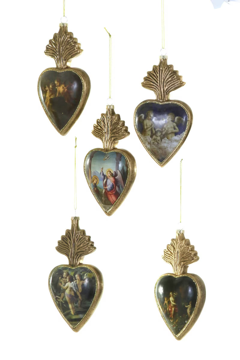 SINGLE - RENAISSANCE SACRED HEART ORNAMENT - 5 ASST'D