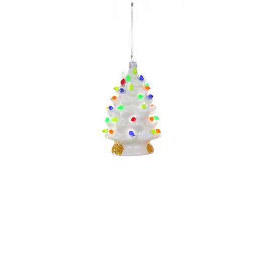 VINTAGE CHRISTMAS TREE ORNAMENT - WHITE
