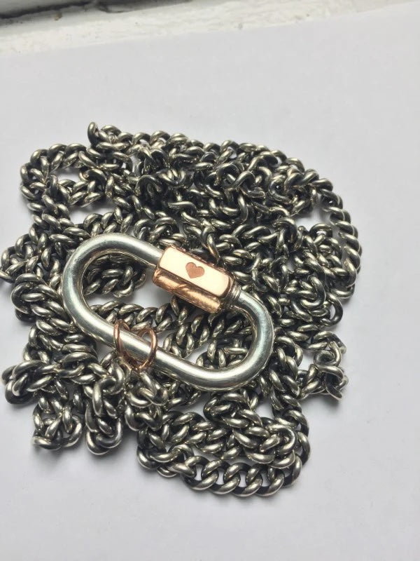 Heavy Curb Chain with Yellow Gold Loops - 16''