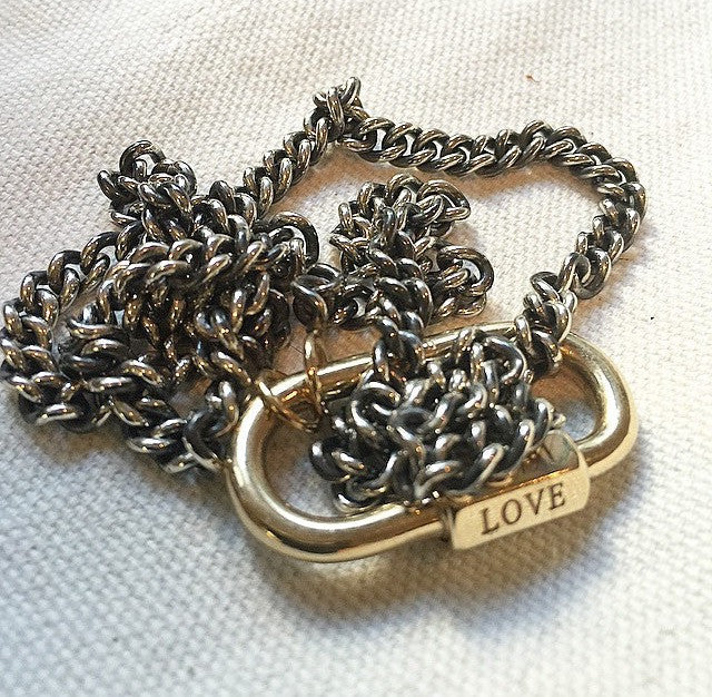Heavy Curb Chain with Yellow Gold Loops - 16''