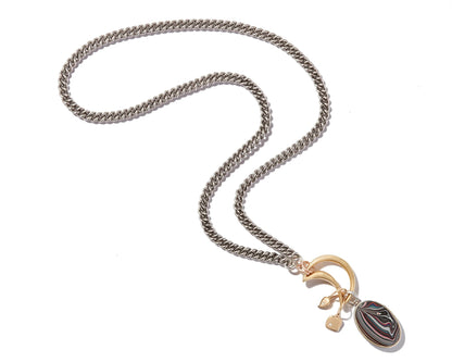Heavy Curb Chain with Yellow Gold Loops - 16''