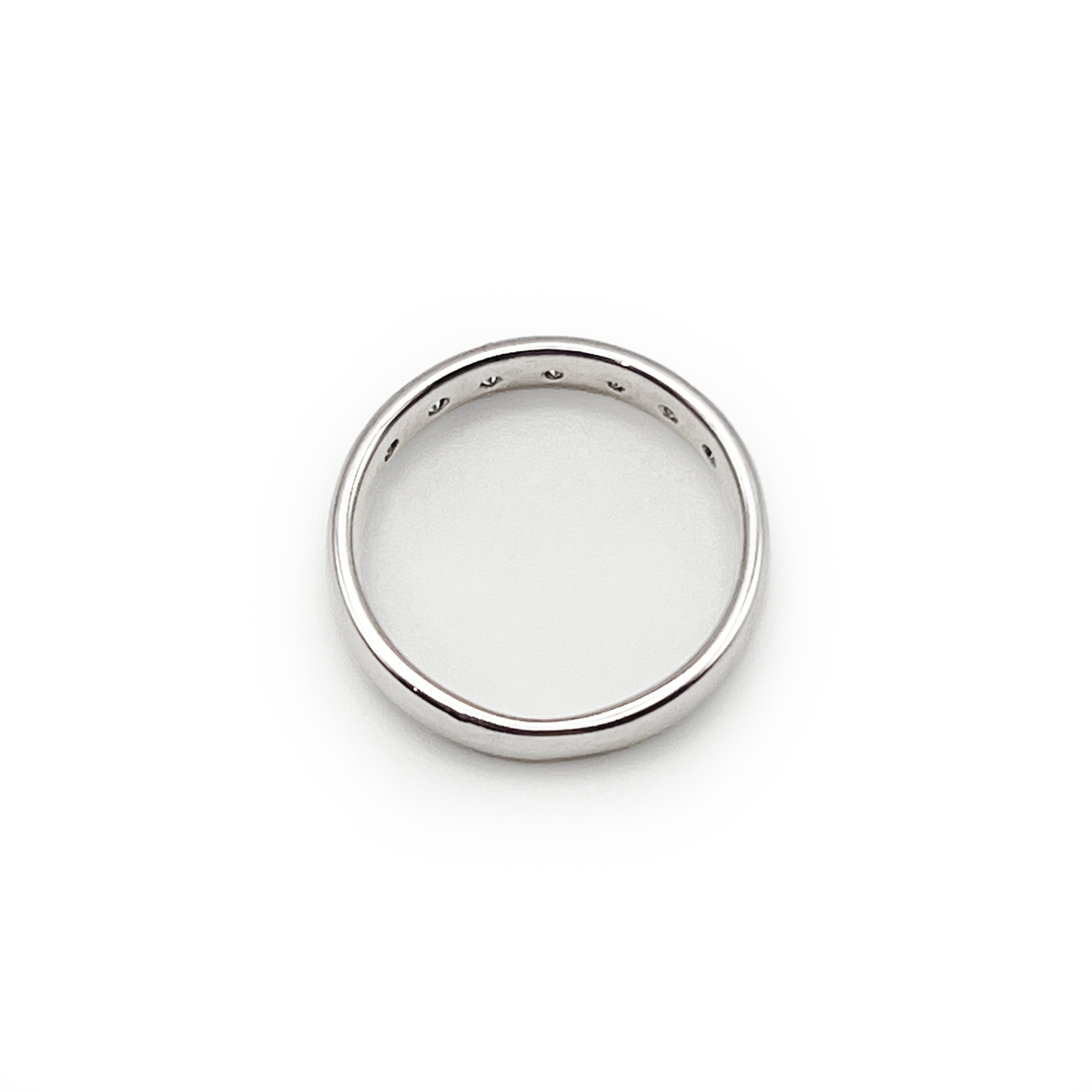 Vintage Bezel-Set Diamond + Platinum Half Eternity Ring - Sz. 8