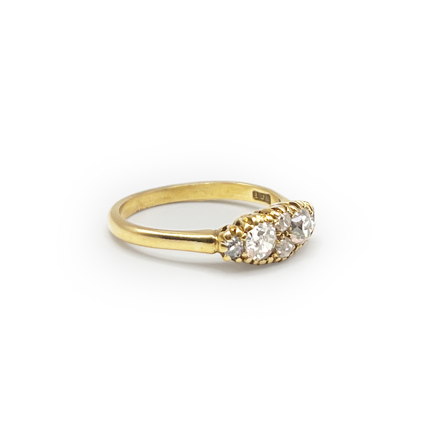 Vintage Old European Cut Diamond + 18k Yellow Gold Ring - Size 7.5
