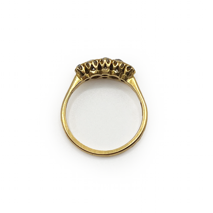 Vintage Old European Cut Diamond + 18k Yellow Gold Ring - Size 7.5