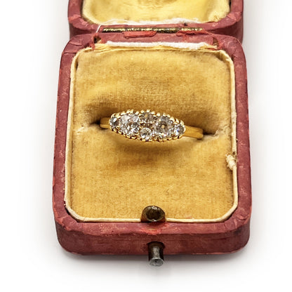 Vintage Old European Cut Diamond + 18k Yellow Gold Ring - Size 7.5