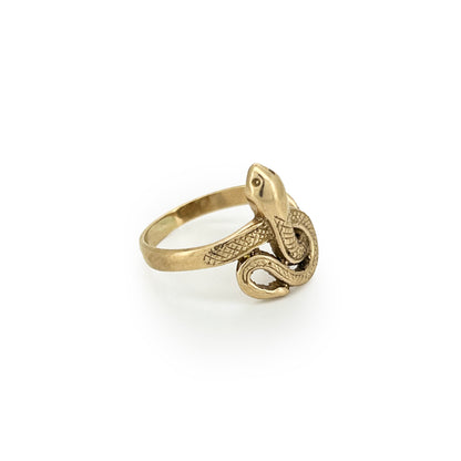 Vintage 9ct Yellow Gold Snake Ring - Sz. 5.5
