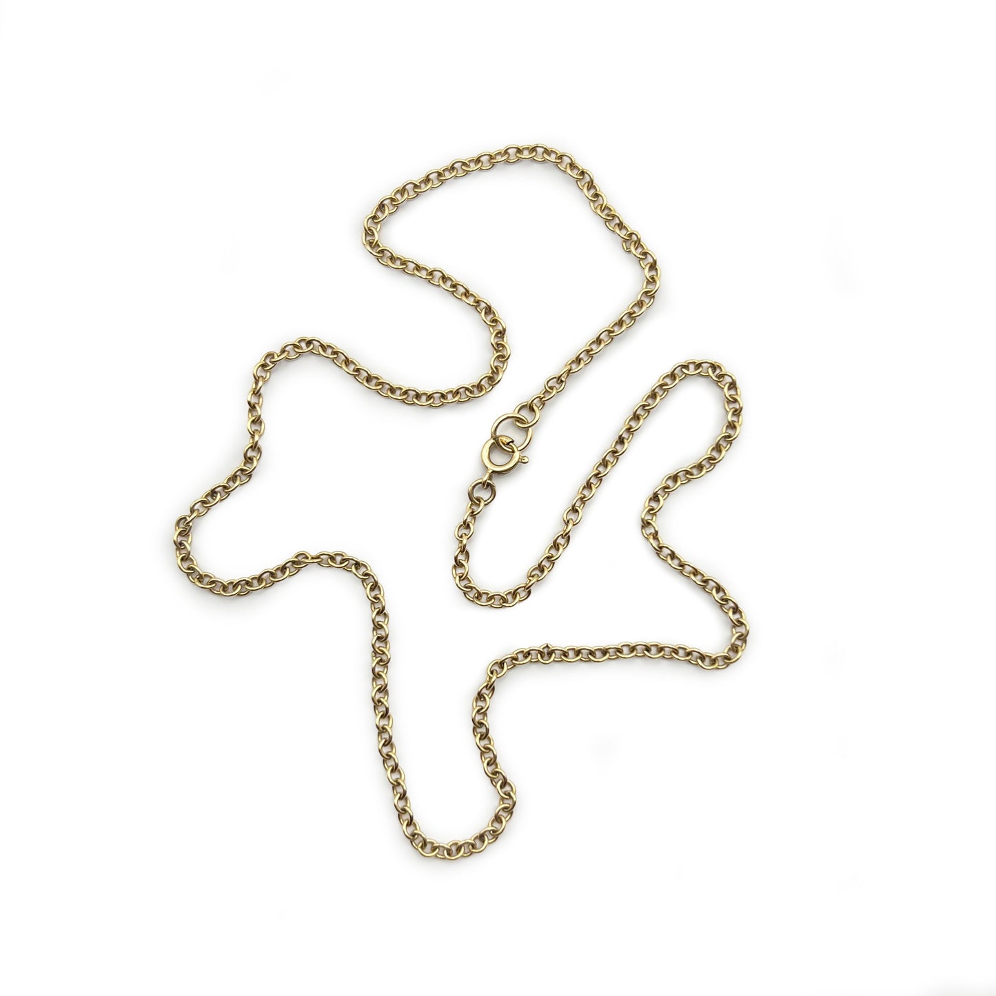 Vintage Small Pulley Chain 9ct Yellow Gold Necklace - 18"L